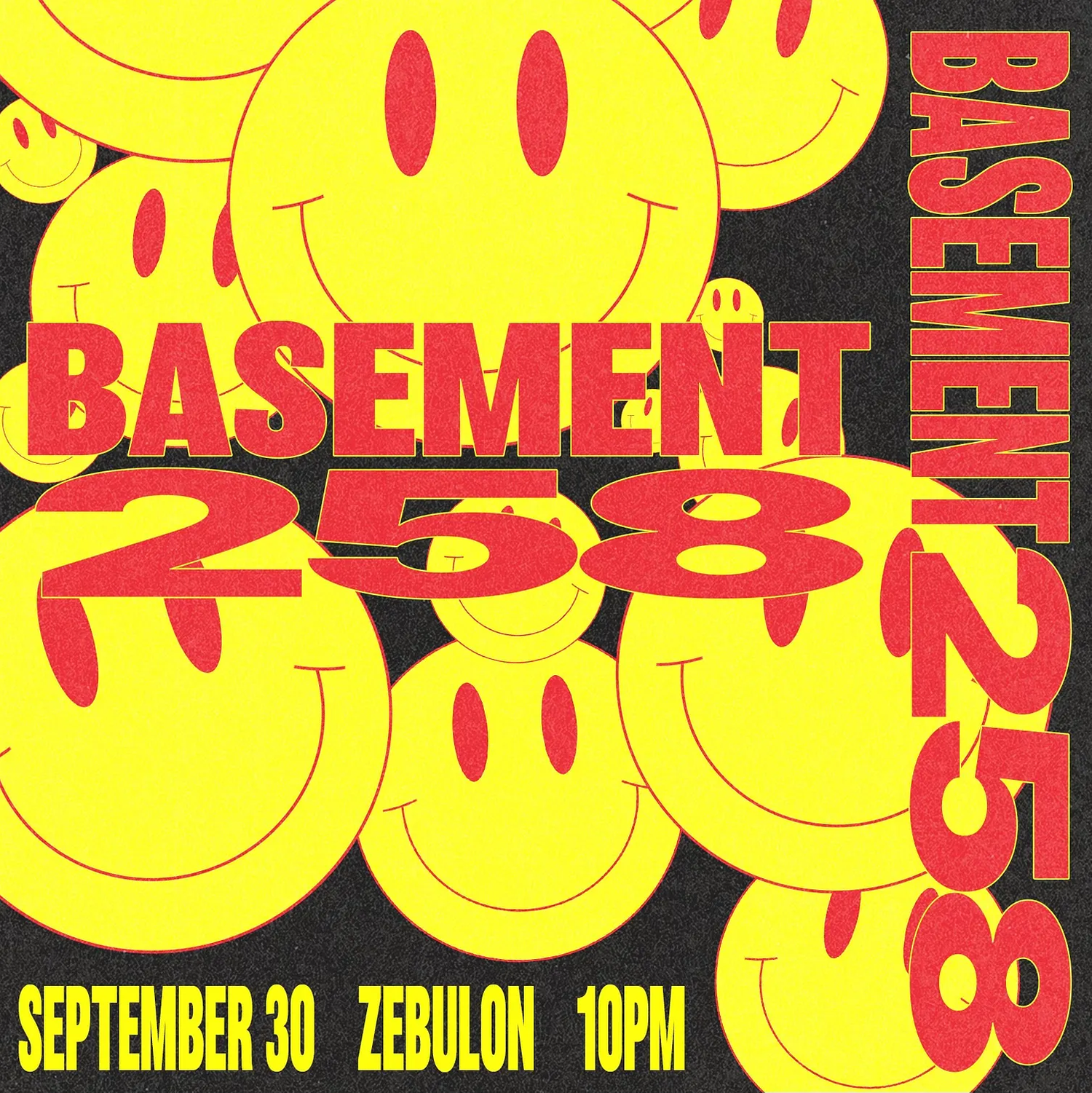 Basement 258 DJ night flyer