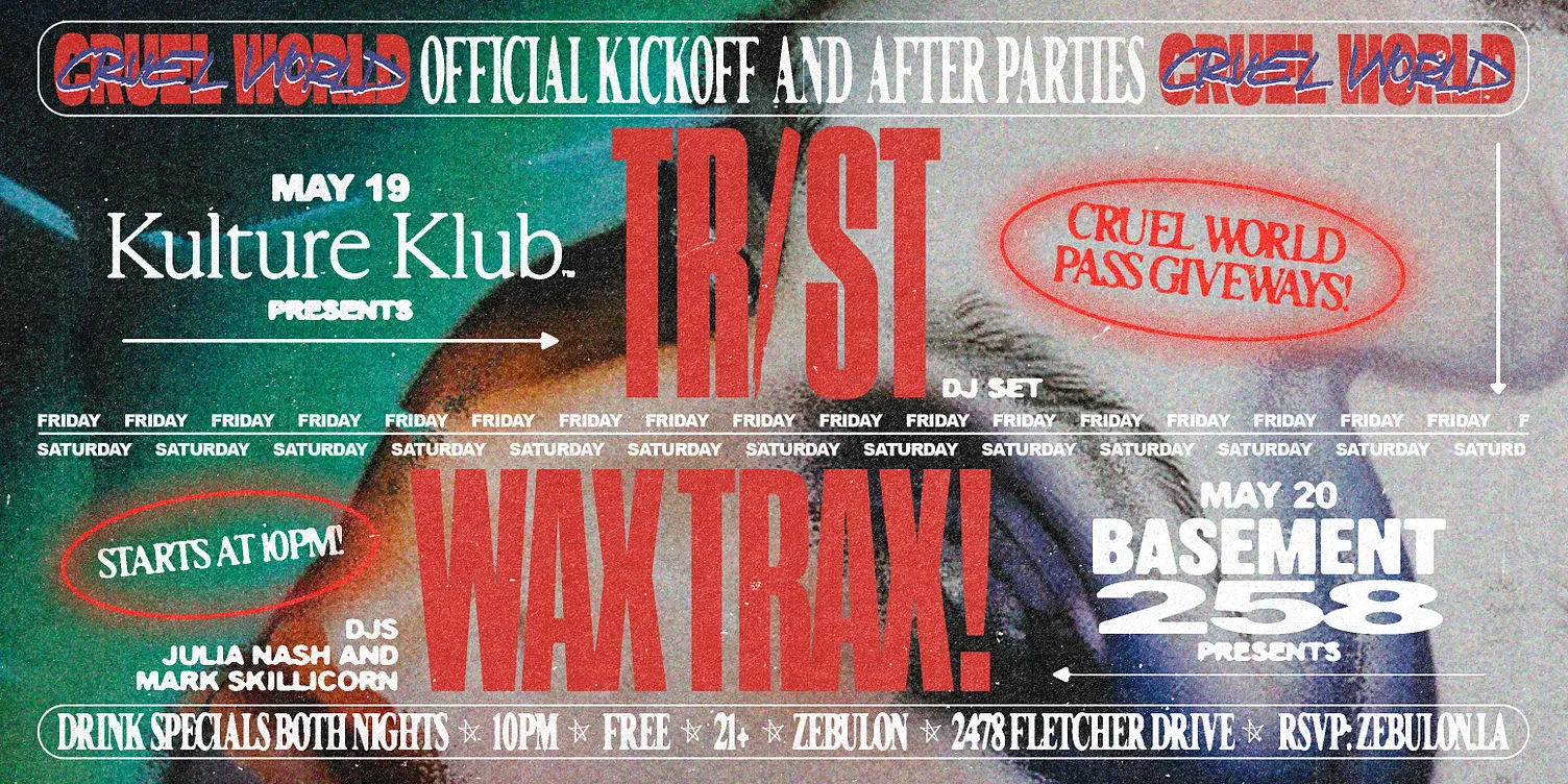 Cruel World afterparty flyer